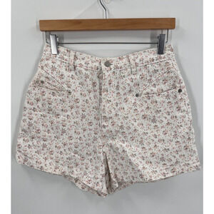 Vtg 80’s SOSTANZA High Waisted White Floral Jean Shorts SZ 9/10 Vintage